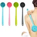 Silicone Body Cepillo Permanezado Manijera larga Fuerra trasera de doble cara para la ducha
